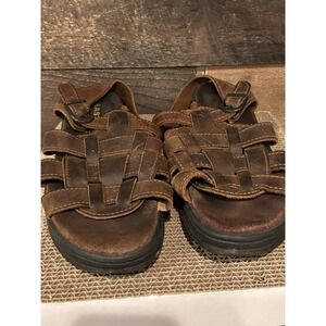 VTG 90s Eastland Leather Sandals strap Slingback Chunky Hike Travel Lake SZ 8